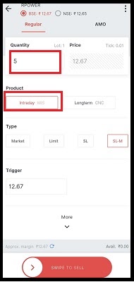 mis order in zerodha 