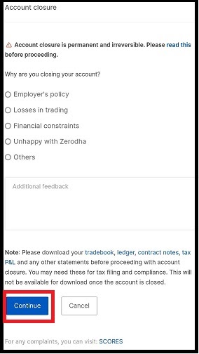 close zerodha demat account 