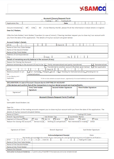 how to close samco demat account